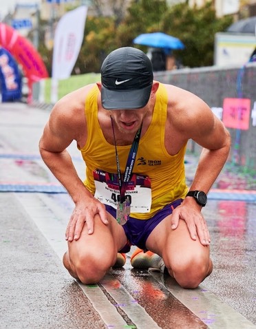 Tired marathon runner